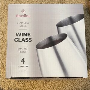 Stainless Steel Wine Glass Set - Silver